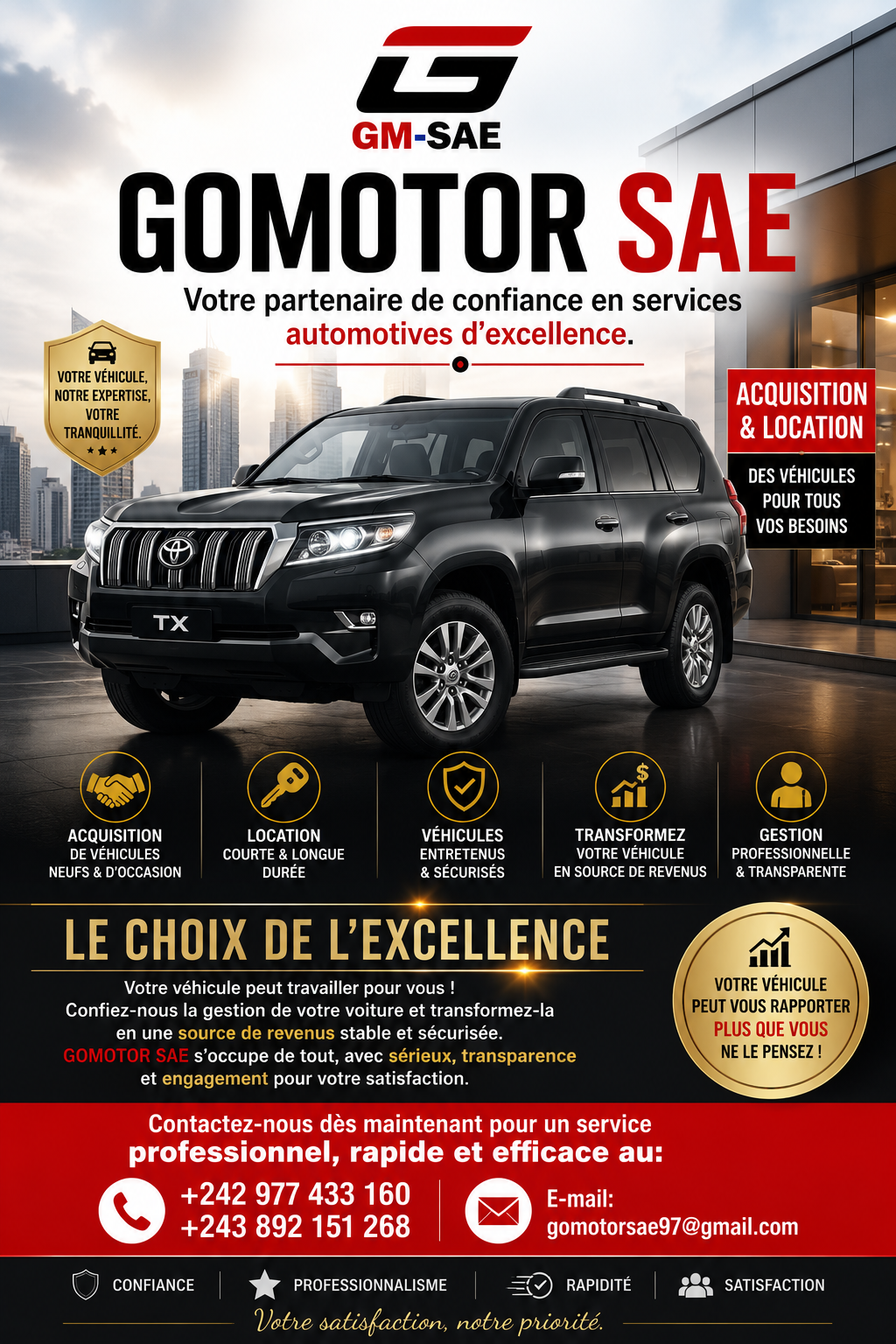 TRANSFORMER VOTRE VÉHICULE À UNE VÉRITABLE SOURCE DE REVENU À GOMA